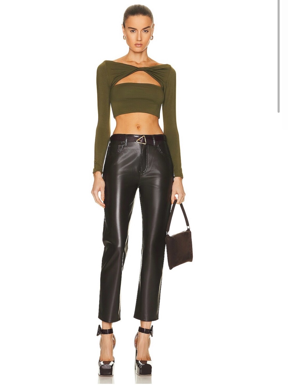 Citizens of Humanity Jolene High Rise Vintage Slim Recycled Leather Sz 25